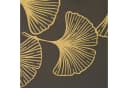 Eurofirany Vorhang 140x250 cm Blickdicht Ösen Ginko Muster Satin Gold Bild 3