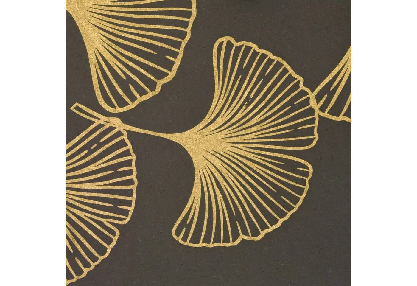 Eurofirany Vorhang 140x250 cm Blickdicht Ösen Ginko Muster Satin Gold - Bild 3