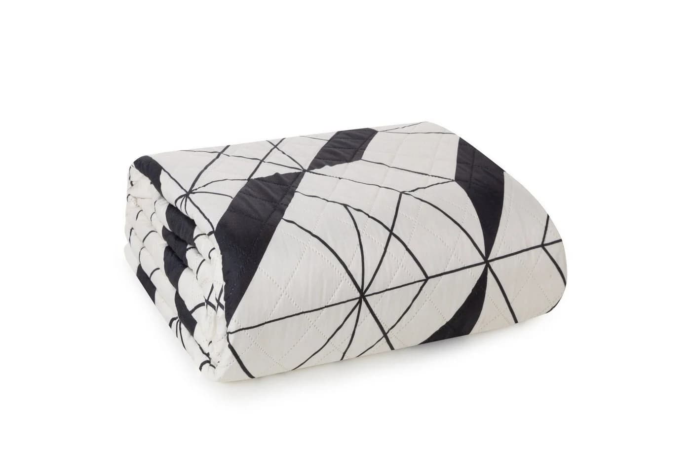 Design91 Bettüberwurf GEO Gemusterte Allzweckdecke Mikrofaser Grau Schwarz Weiß - Bild 2