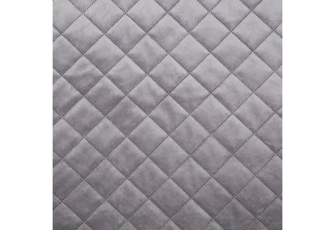 Design91 Tagesdecke LUIZ Silber Velours Gesteppt