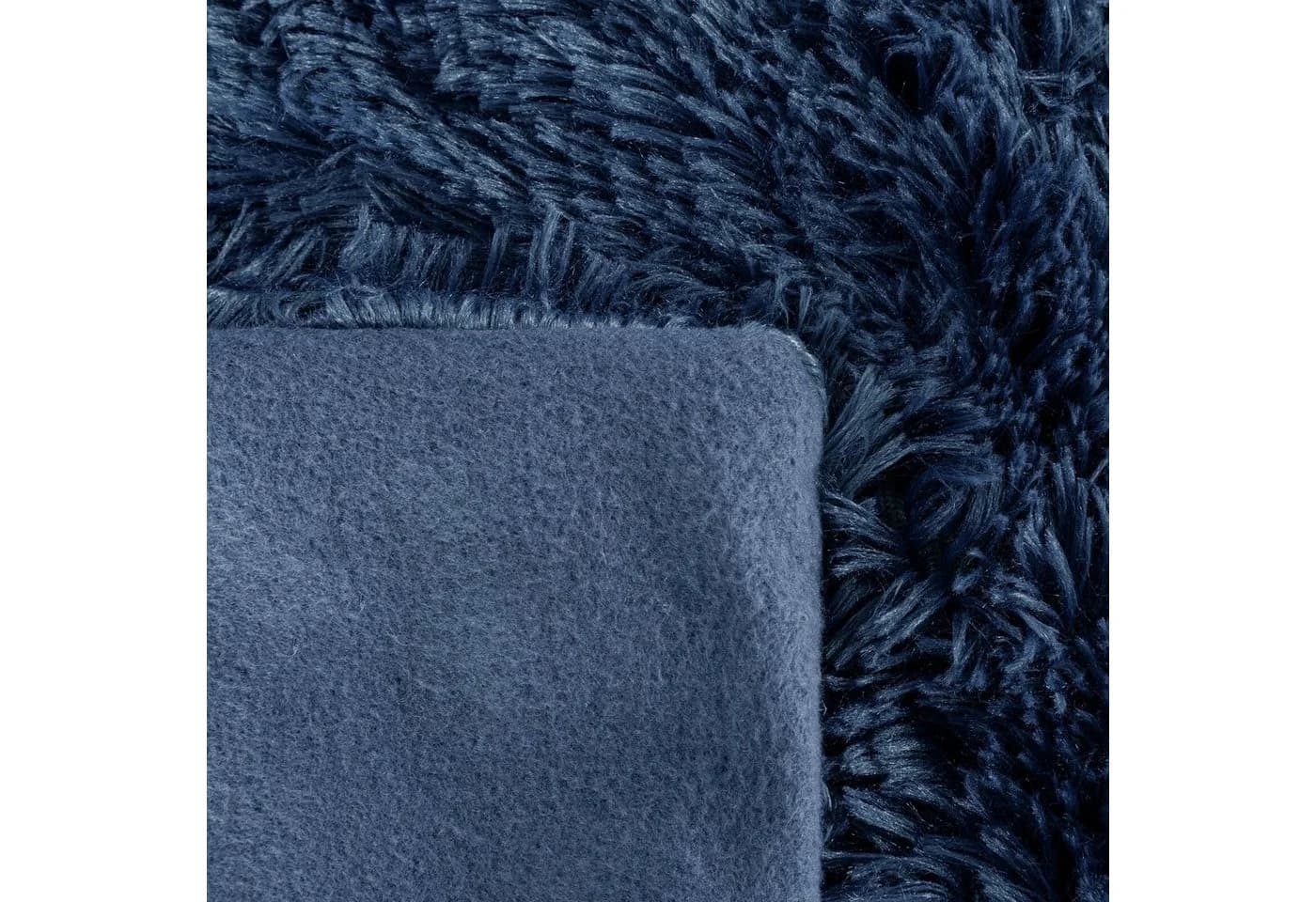 Design91 Wohndecke TIFANY Flauschig Kunstfell Dunkelblau