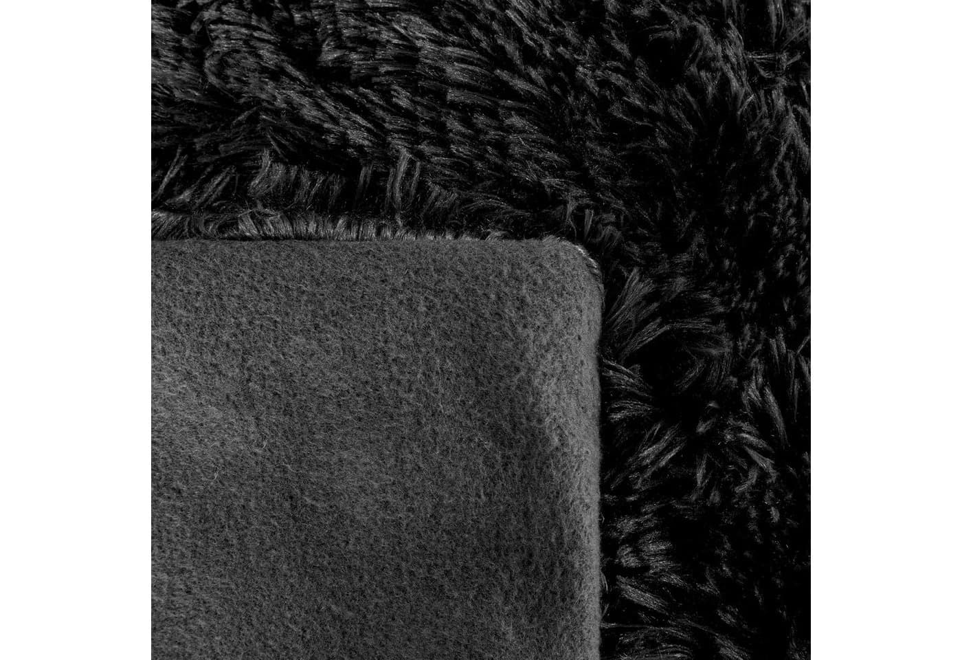 Design91 Wohndecke TIFANY Flauschig Schwarz Kunstfell