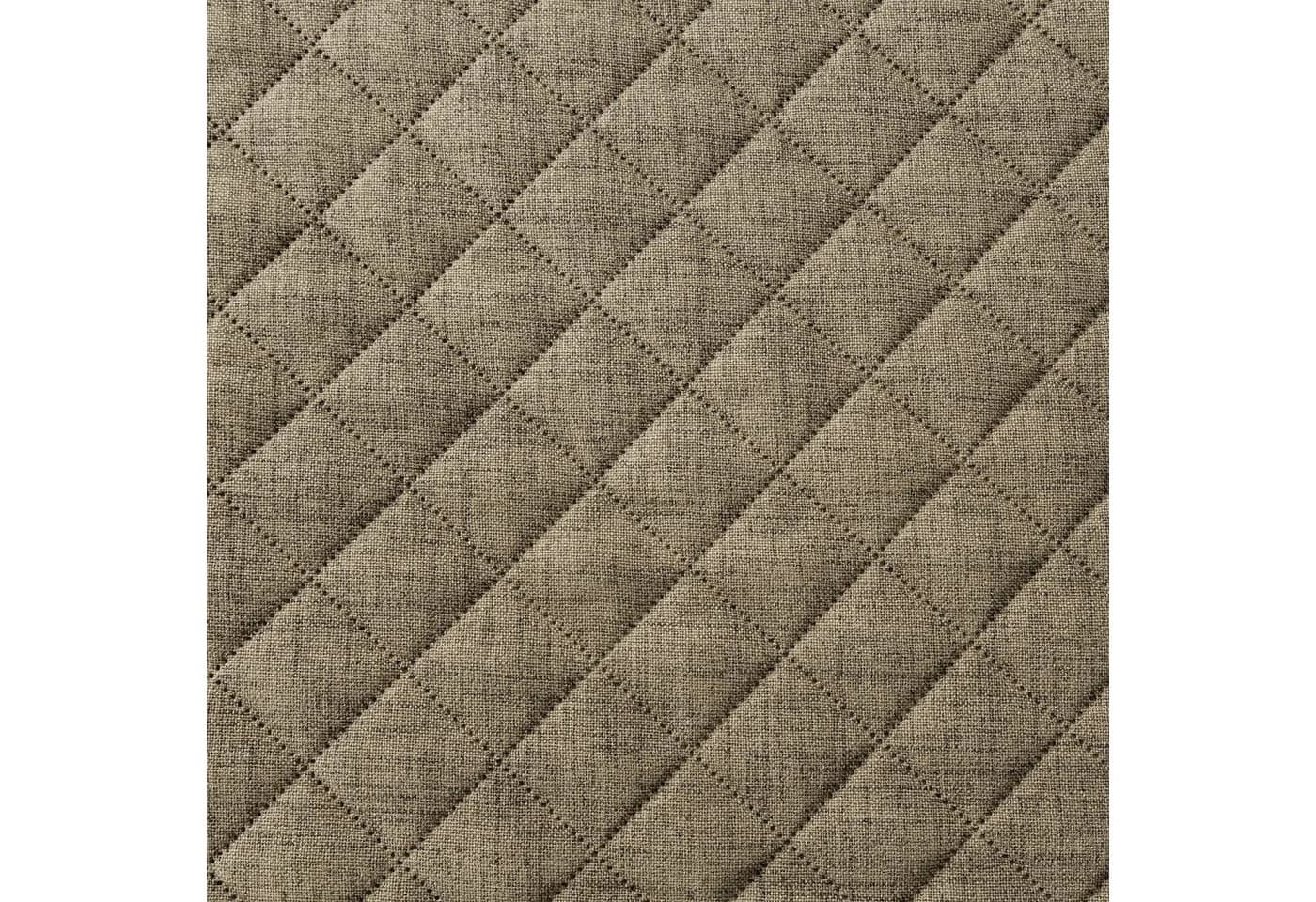 Eurofirany Tagesdecke LEINOPTIK Grau Beige Karomuster Steppung Doppelbett
