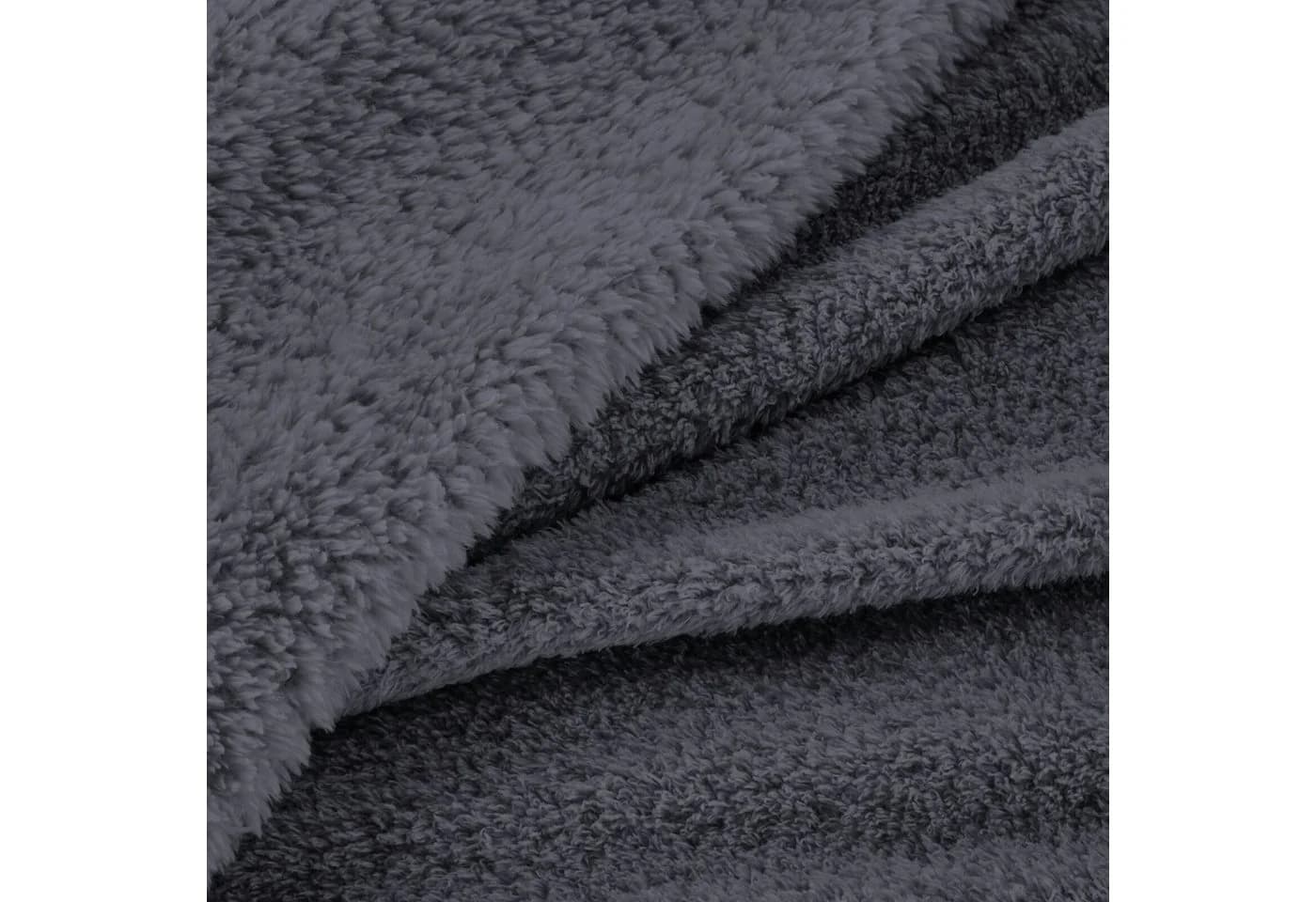 Design91 Wohndecke LORI Flauschig Weich Polyester Grau - Bild 3