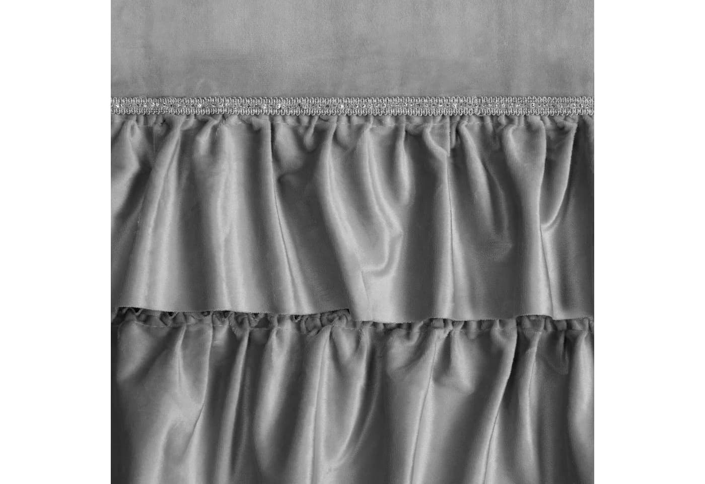Eurofirany Velvet Vorhang Samt Rüschen Silber 140x250 cm - Bild 4