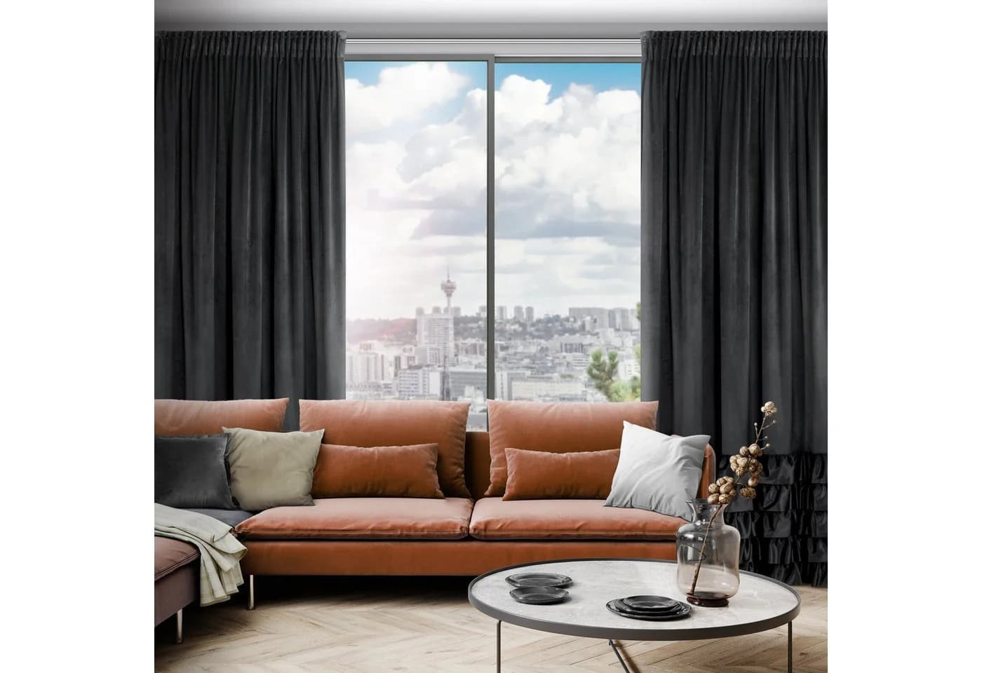 Eurofirany Velvet Vorhang Rüschen 140x250 Wohnzimmer Blickdicht Kräuselband Samt - Bild 3