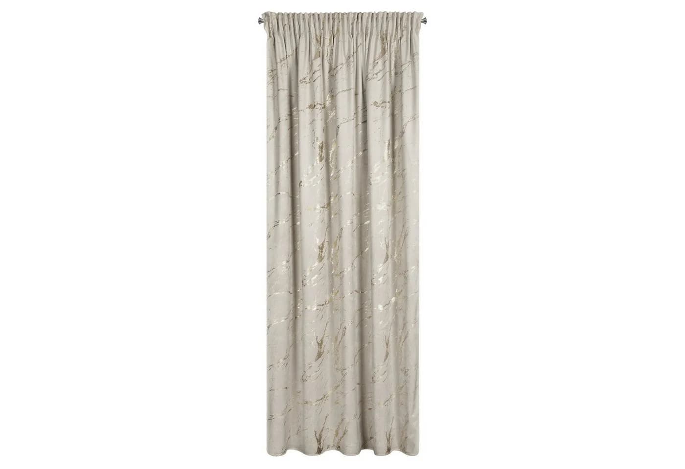 Eurofirany Vorhang Elegante, blickdichte Vorhänge aus Samt mit Glanzdruck, Kräuselband, Kräuselband Ösen Tunnelzug Polyester - Bild 2