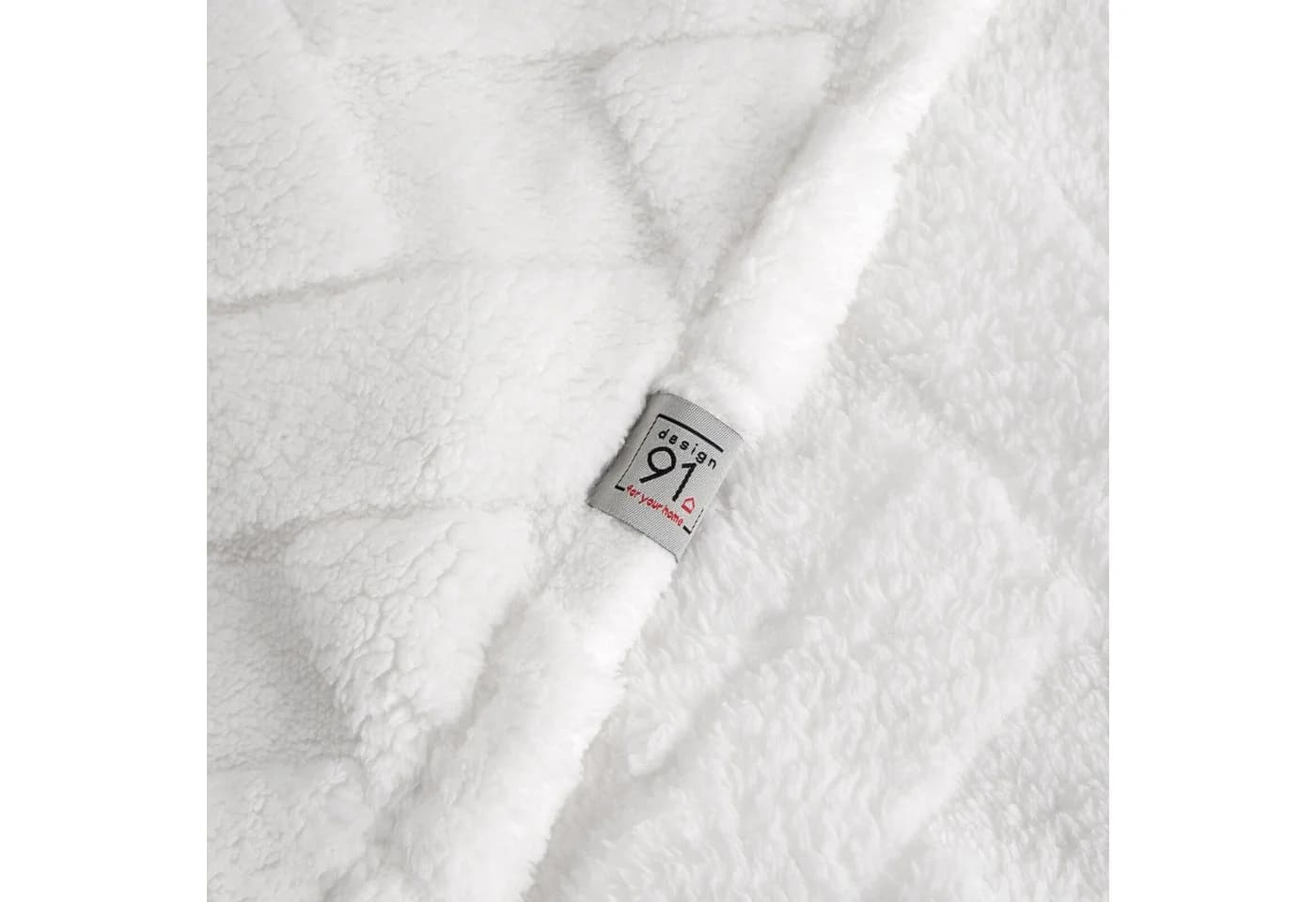 Design91 Wohndecke CARO Beige Karierte Kuscheldecke Modern