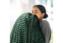 Design91 Wohndecke SOFT Streifen Steppung Dunkelgrün Polyester Bild 1