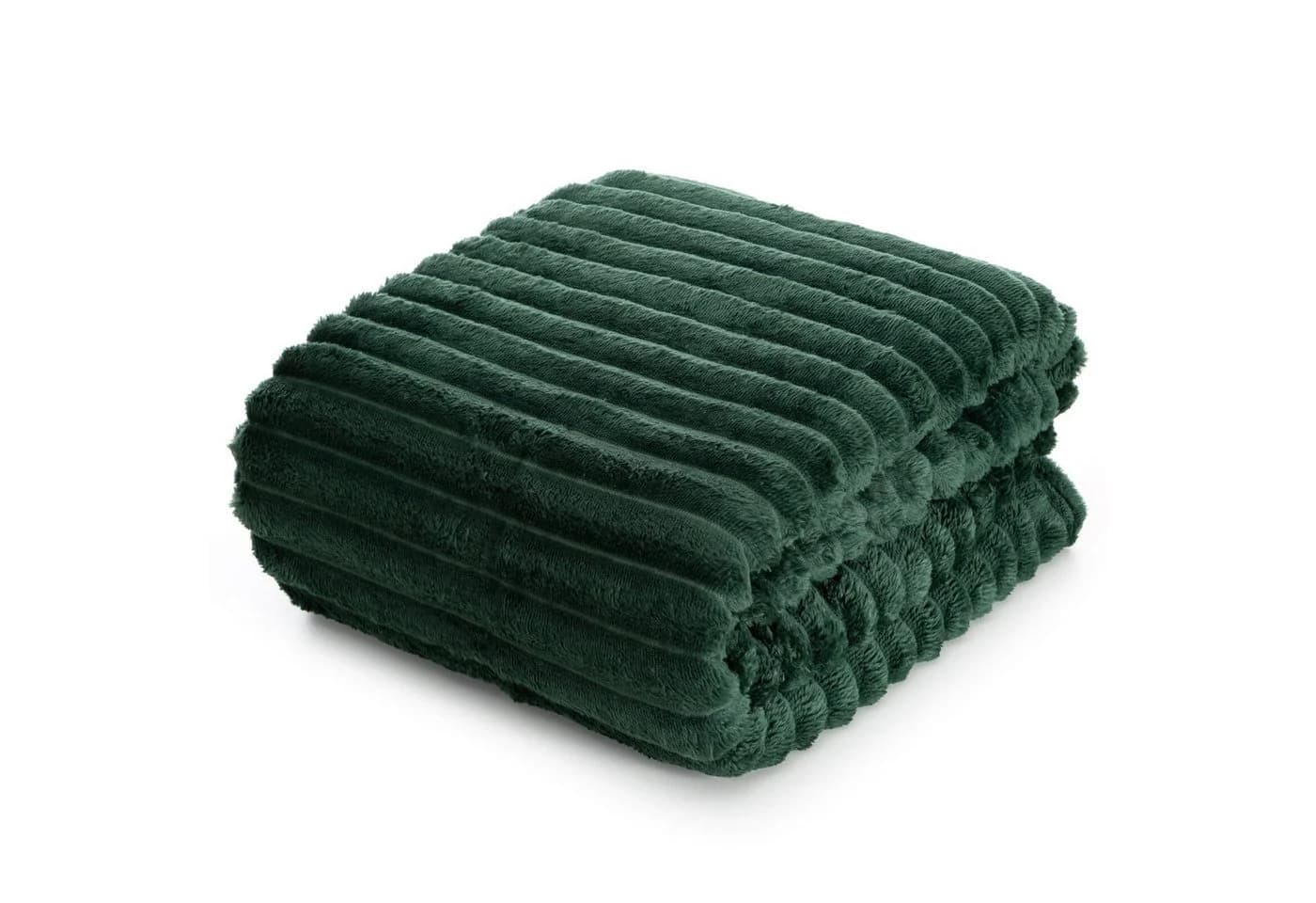 Design91 Wohndecke SOFT Streifen Steppung Dunkelgrün Polyester - Bild 2