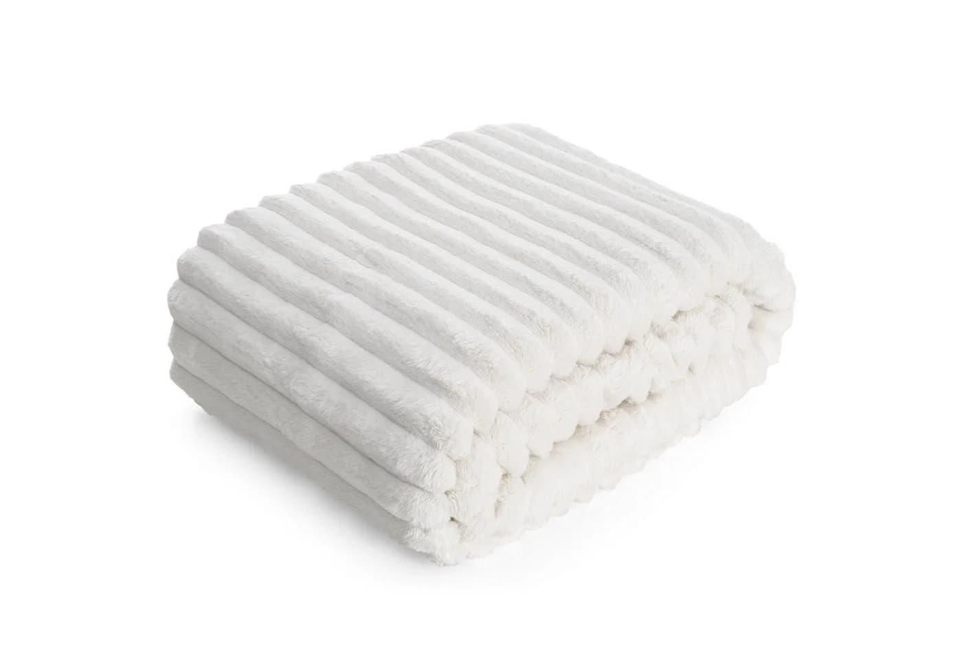 Design91 Wohndecke SOFT Streifen Muster Polyester Weiß - Bild 2