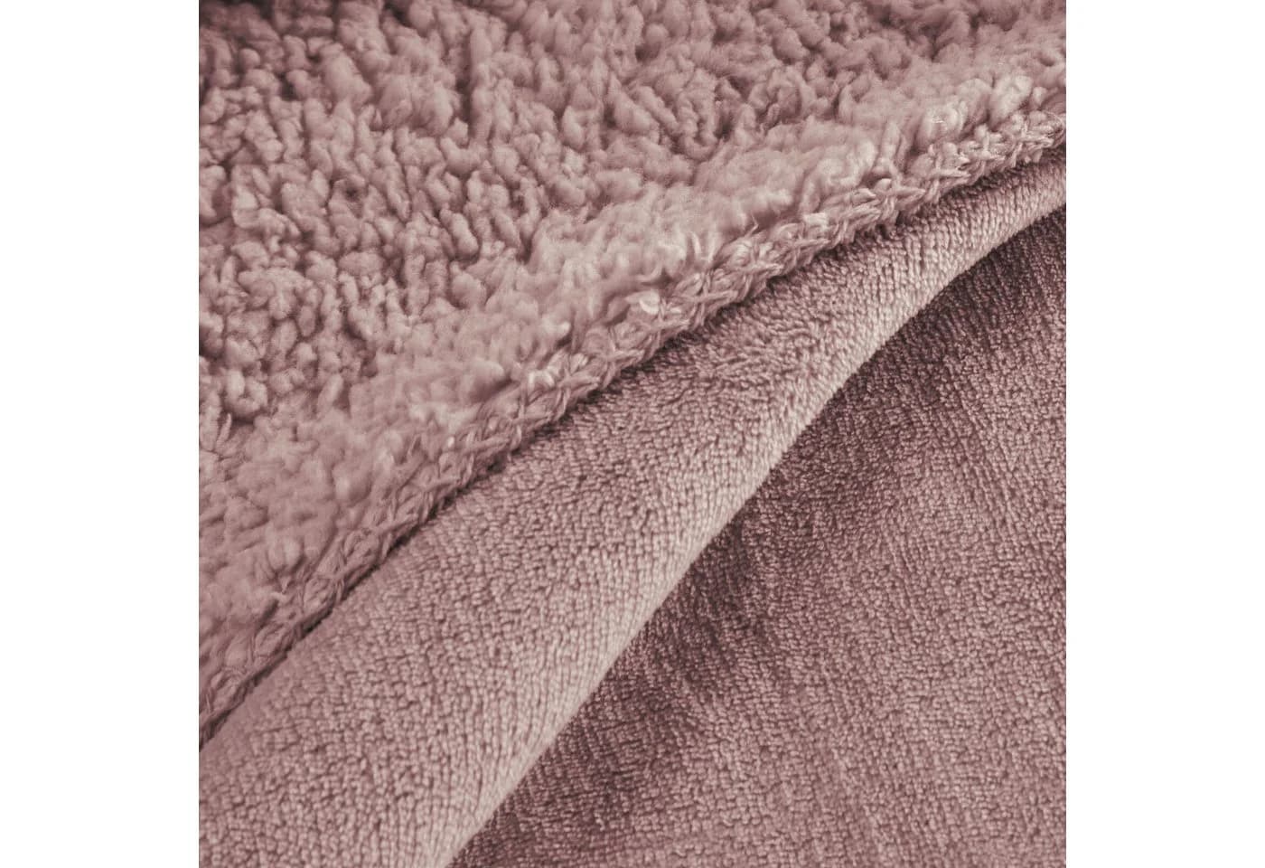 Eurofirany Wohndecke TEDY Rosa Teddy-Fleece Kuschelige Sofadecke - Bild 3