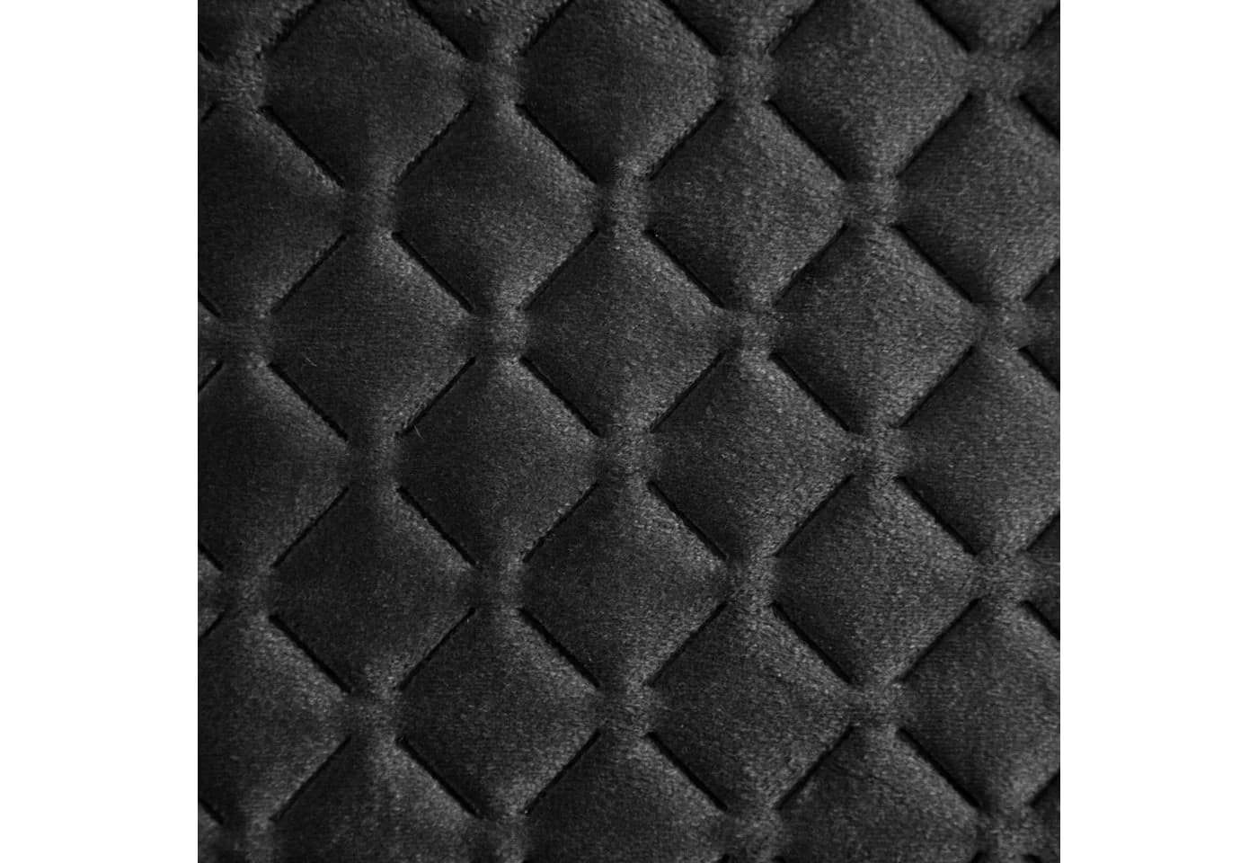 Eurofirany Tagesdecke DIMON Schwarz Karomuster Velvet Satin Gesteppt