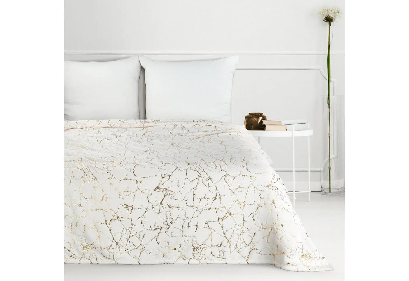 Eurofirany Wohndecke Marmor Gold Silber Creme Schwarz Weiß - Bild 2