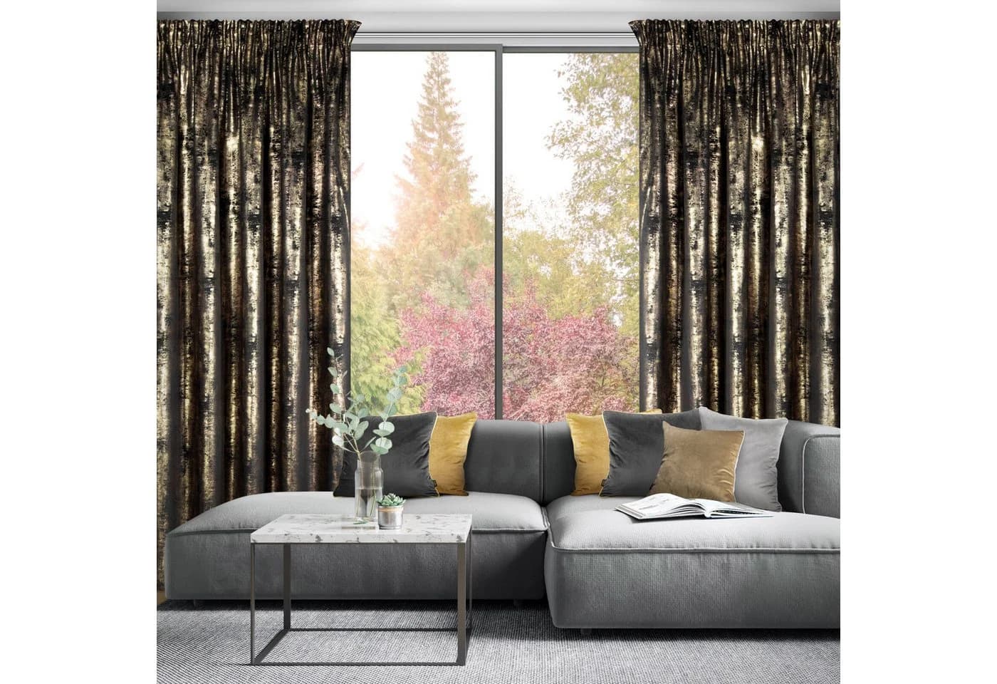 Eurofirany Vorhang Glamour Kräuselband Tunnelzug Blickdicht Polyester - Bild 3