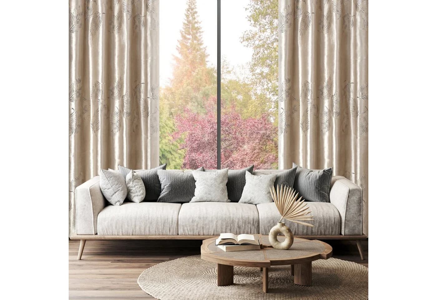 Eurofirany Vorhang IDALIA Ösenschal 140x250 cm Botanisches Muster - Bild 3