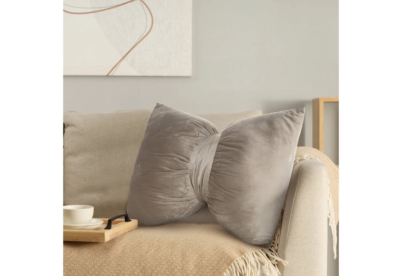Eurofirany Dekokissen Schleife 45x55 cm Grün Polyester