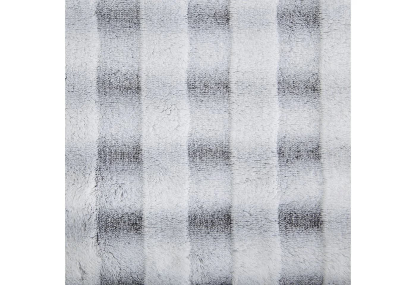 Design91 Wohndecke KAROMUSTER FLUFFY Grau 3D-Effekt Sofadecke