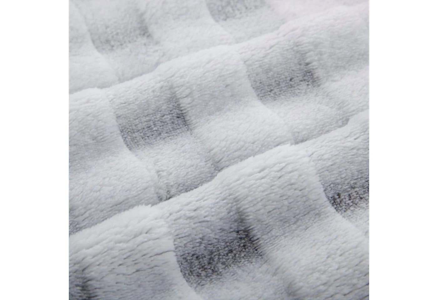 Design91 Wohndecke KAROMUSTER FLUFFY Grau 3D-Effekt Sofadecke - Bild 5