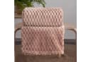 Design91 Wohndecke CINDY6 Mikrofaser 3D-Würfelstruktur Beige Rosa Braun Bild 3