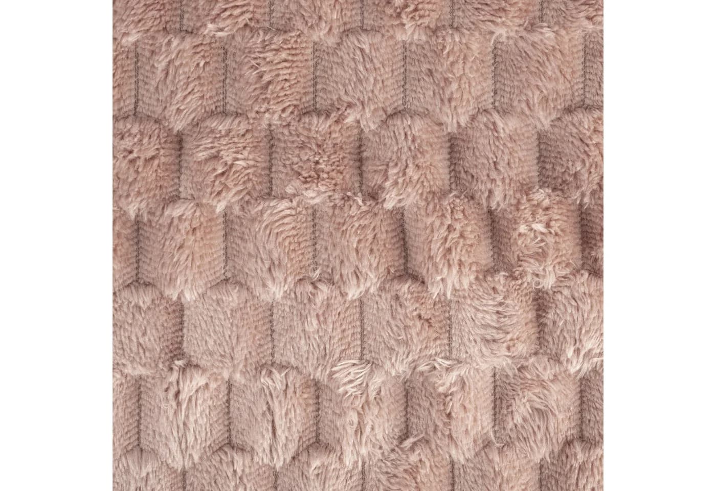 Design91 Wohndecke CINDY6 Mikrofaser 3D-Würfelstruktur Beige Rosa Braun - Bild 4