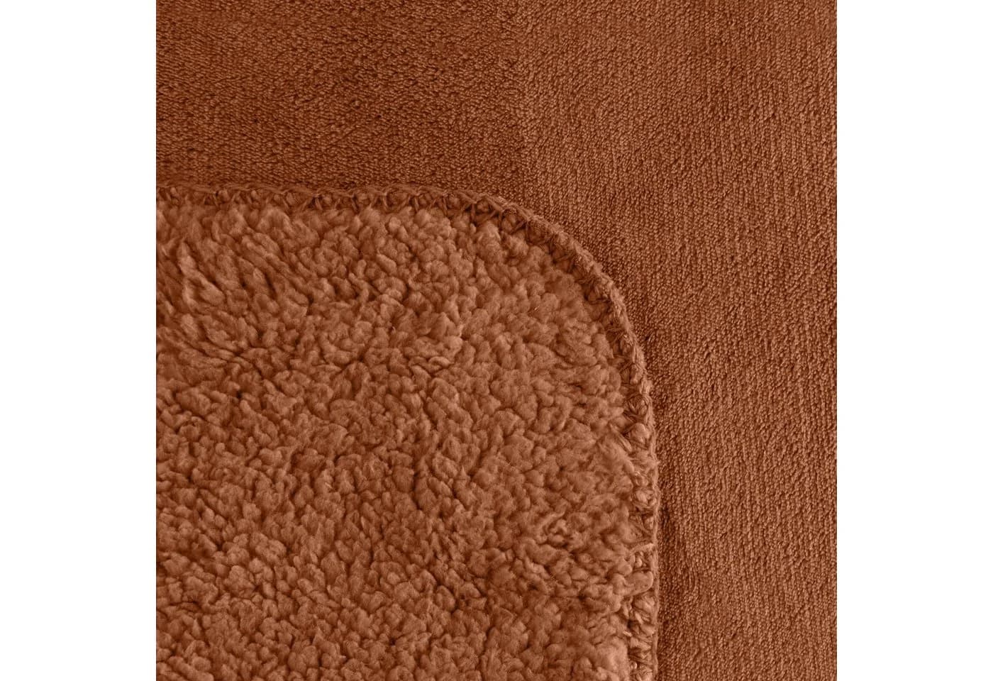 Eurofirany Wohndecke TEDY Terrakotta Teddy-Fleece Kuscheldecke