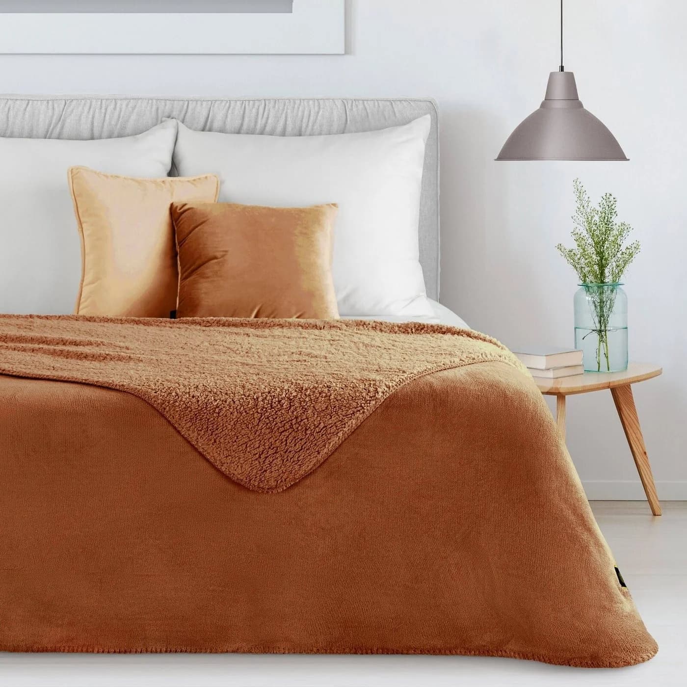 Eurofirany Wohndecke TEDY Terrakotta Teddy-Fleece Kuscheldecke - Bild 3