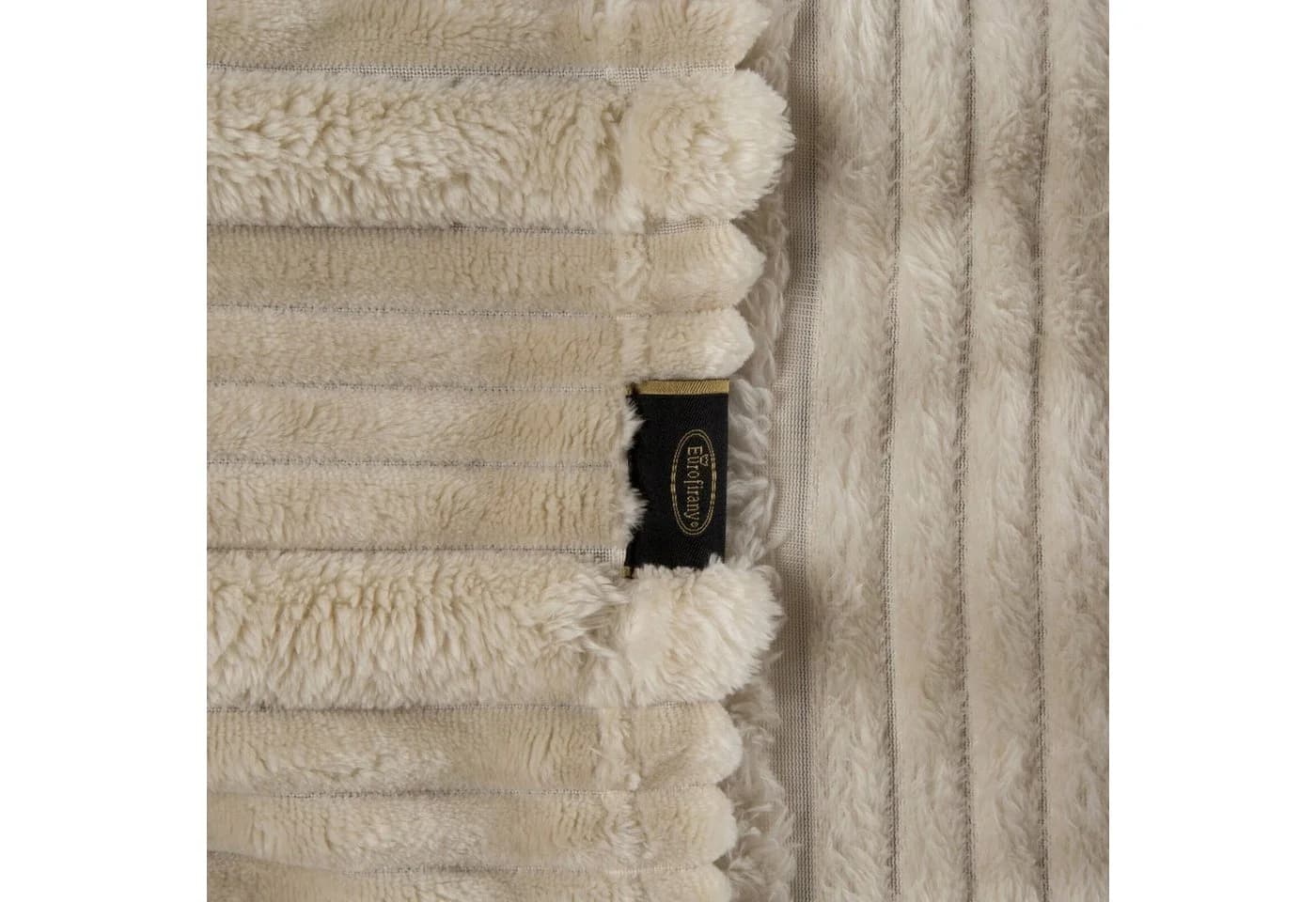 Eurofirany Wohndecke NINA Kuscheldecke Creme Streifen-Steppung - Bild 4