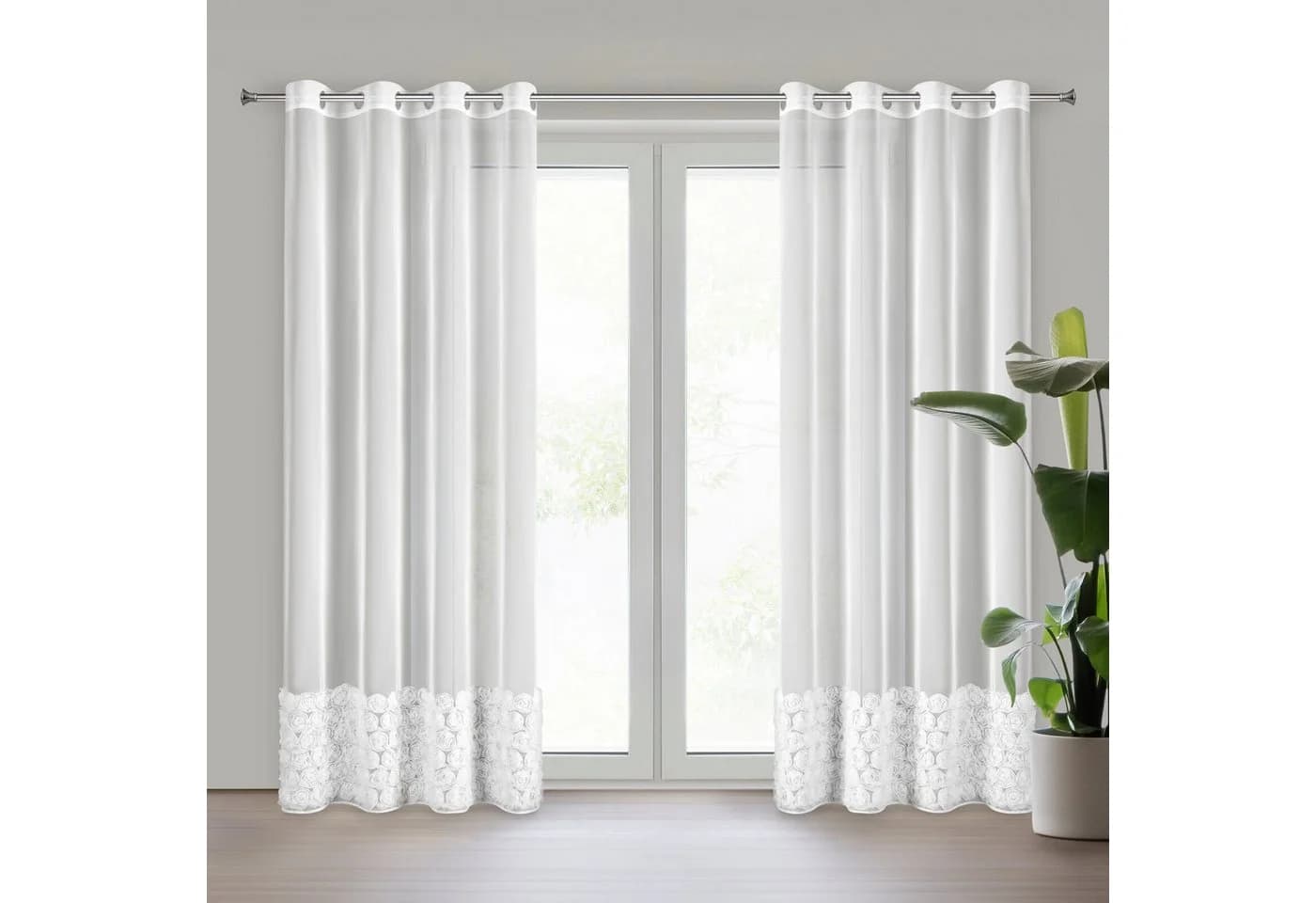 Eurofirany Vorhang ROSES Transparent Polyester