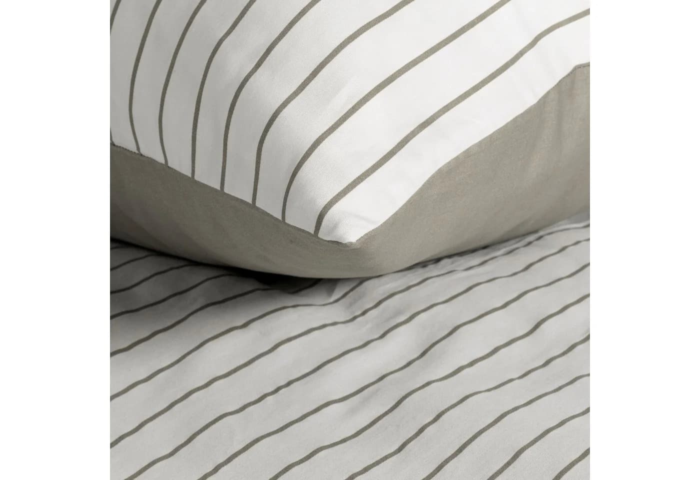 Eurofirany Wendebettwäsche RAYA 100% Baumwolle Satin Streifen Silber