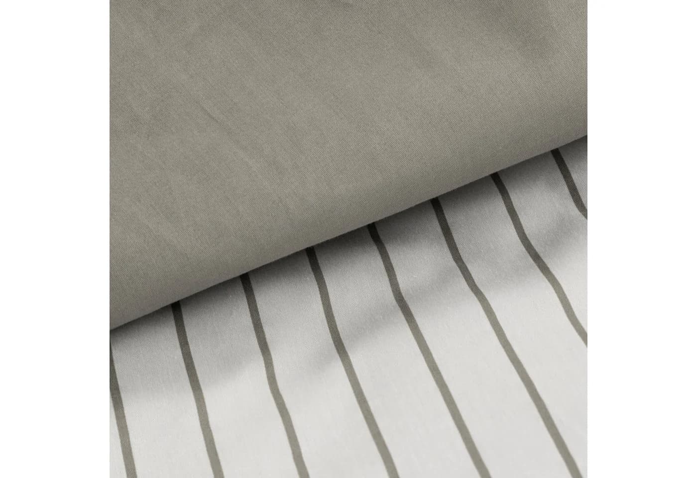 Eurofirany Wendebettwäsche RAYA 100% Baumwolle Satin Streifen Silber - Bild 3