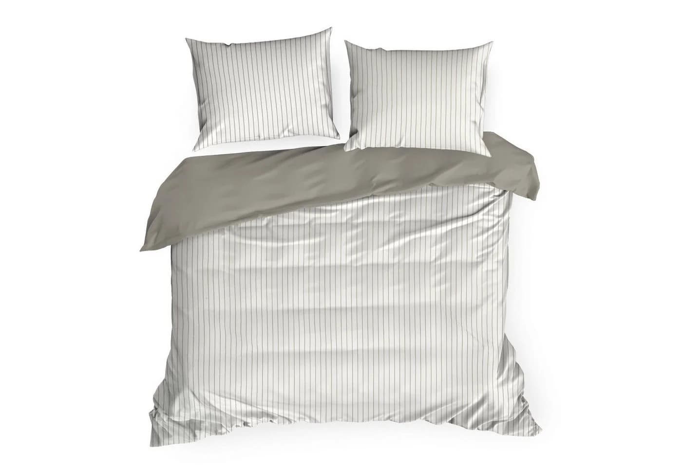 Eurofirany Wendebettwäsche RAYA 100% Baumwolle Satin Streifen Silber - Bild 5