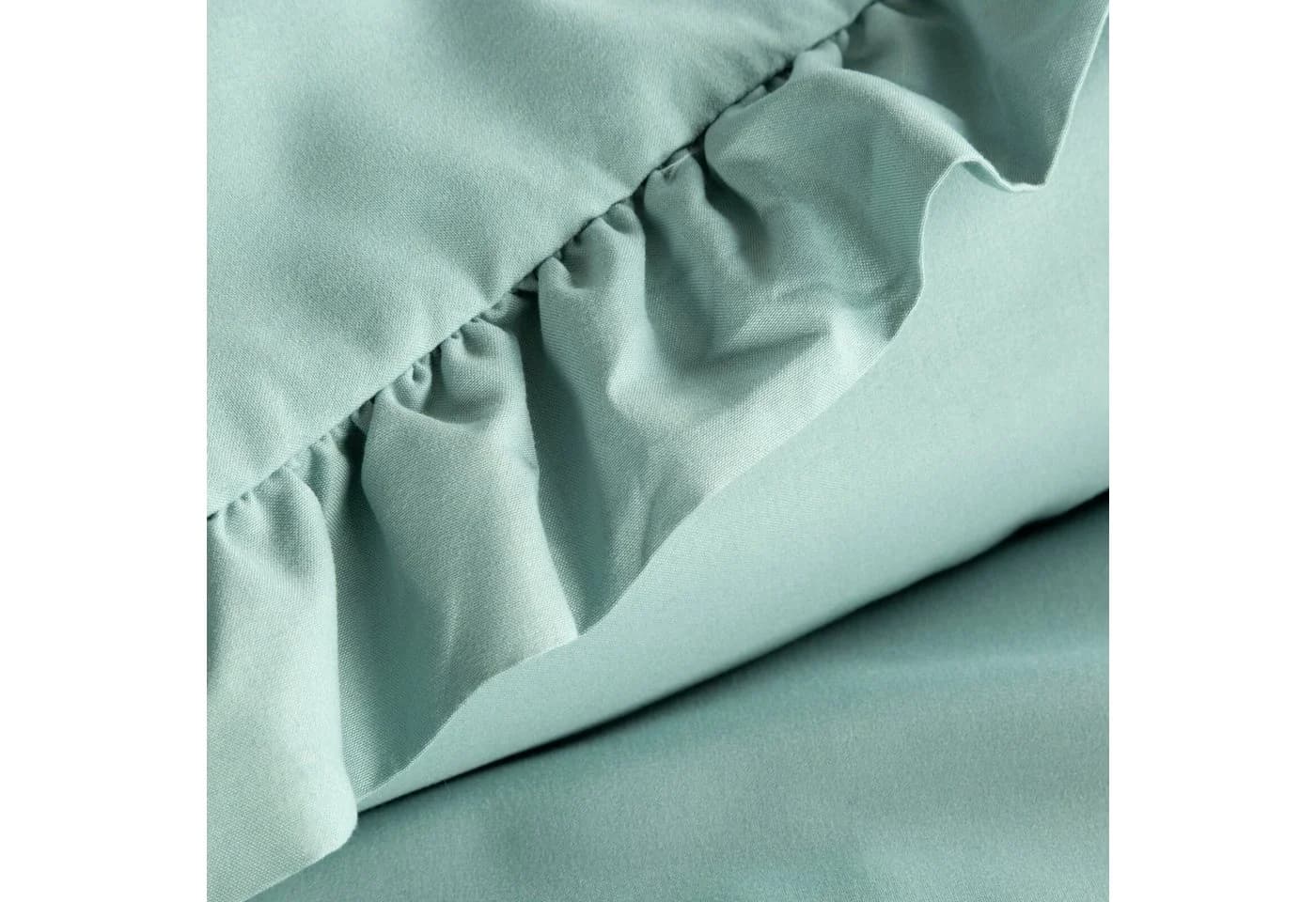 Design91 Bettwäsche 2-teilig mit Rüschen Grün Polyester - Bild 3