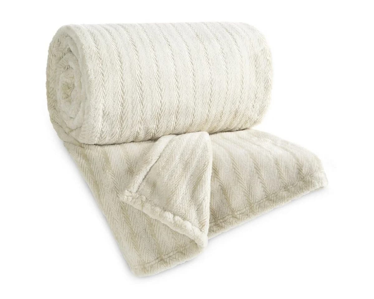Eurofirany Wohndecke SOFIA Beige Fischgrätmuster Polyester - Bild 5