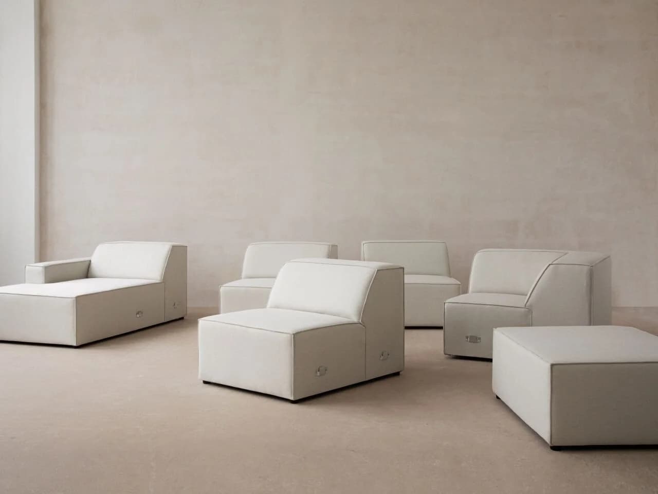 Micadoni Sofa Jodie 3-Sitzer Schwarz Strukturierter Stoff