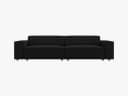 Micadoni Sofa Jodie 3-Sitzer Schwarz Strukturierter Stoff Bild 2