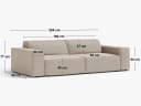 Micadoni Sofa Jodie 3-Sitzer Schwarz Strukturierter Stoff Bild 3