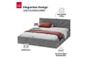 FDM Polsterbett SUNSET Grau mit Bettkasten und Velours-Bezug Bild 3