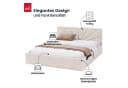 FDM Polsterbett SUNSET Beige mit Bettkasten und Velours-Bezug Bild 3