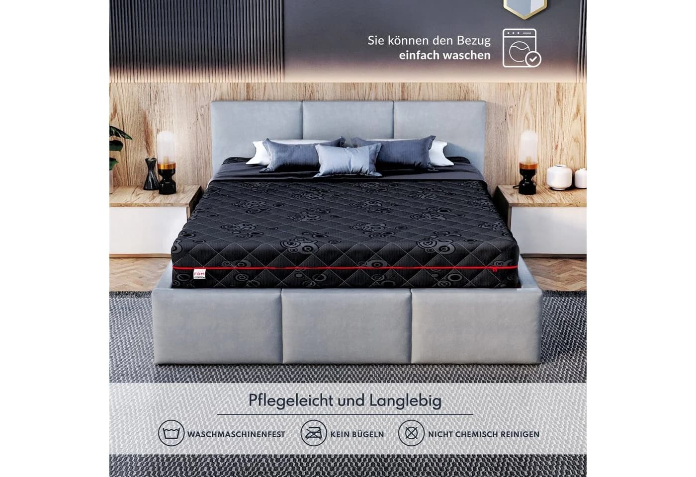 FDM Taschenfederkernmatratze BLACK Wendematratze 22 cm Hoch - Bild 5