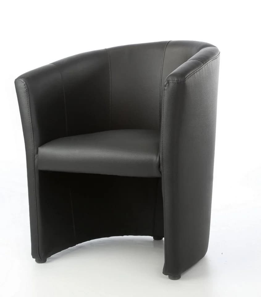 Kamil Cocktailsessel Schwarz Kunstleder Design Sessel - Bild 2