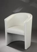 Kamil Cocktailsessel Weiß Kunstleder Polster Sessel Aufgebaut Bild 1