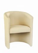 Creme Beige Cocktailsessel Design Sessel aus Kunstleder Bild 2