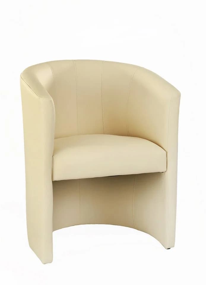 Creme Beige Cocktailsessel Design Sessel aus Kunstleder - Bild 2