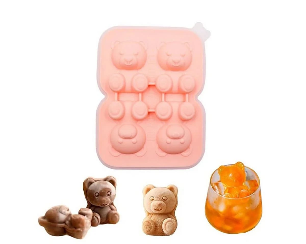 H-basics Eiswürfelform 4 Eisbären 3D Silikon BPA-frei rosa - Bild 3