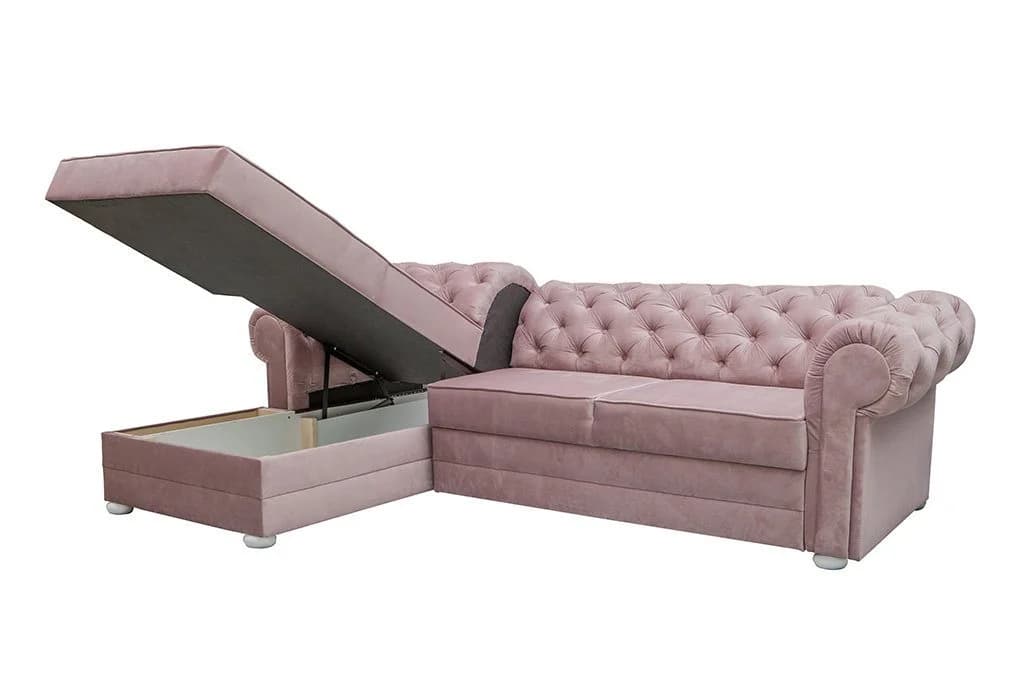 MOEBLO Ecksofa Avia Rosa mit Schlaffunktion und Bettkasten - Bild 3