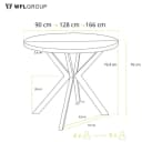 WFL GROUP Esstisch Ross Ausziehbar Rund Industrial Holzoptik Schwarz Bild 3