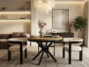 WFL GROUP Esstisch Ross ausziehbar rund industrial Holzoptik Bild 2