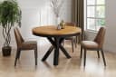 WFL GROUP Esstisch Clara Loft-Stil Rund Ausziehbar Holzoptik Schwarz Bild 2