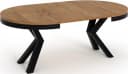 WFL GROUP Esstisch Clara Loft-Stil Rund Ausziehbar Holzoptik Schwarz Bild 4